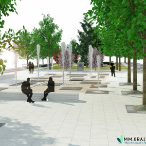 Koncepcja zagospodarowania funkcjonalno-przestrzennego parku miejskiego przy ul. Kościuszki w Nasielsku.